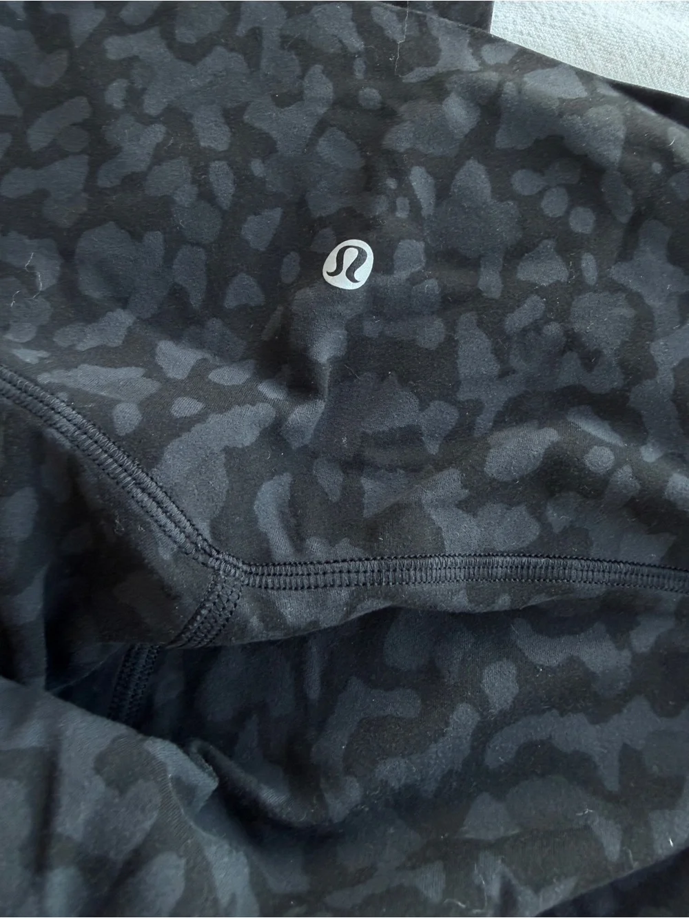 Black Camouflage Pattern Active Leggings